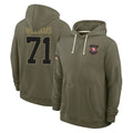 SF.49ers #71 Trent Williams Player Olive Salute to Service Pullover Hoodies Limited PETTCS Stitched Jerseys