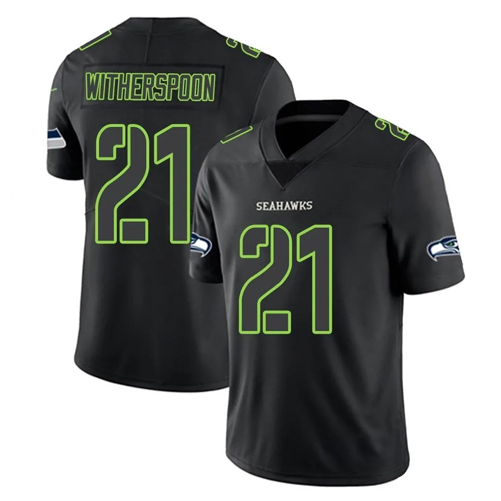 S.Seahawks #21 Devon Witherspoon Player Black Impact Limited Home Game PETTCS Stitched Jerseys