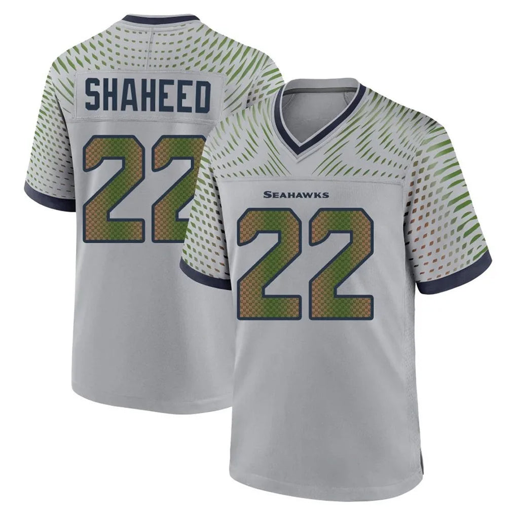 S.Seahawks #22 Rashid Shaheed Player Grey 2025 Rivalries Collection Home Game PETTCS Stitched Jerseys