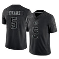 SF.49ers #5 Mike Evans Player Black Limited Reflective Home Game PETTCS Stitched Jerseys