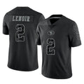SF.49ers #2 Deommodore Lenoir Player Black Limited Reflective Home Game PETTCS Stitched Jerseys