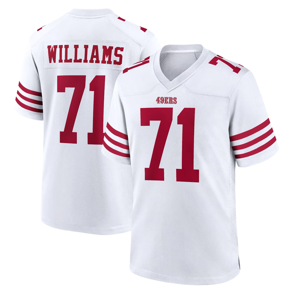 SF.49ers #71 Trent Williams Player White Game Home PETTCS Stitched Jerseys
