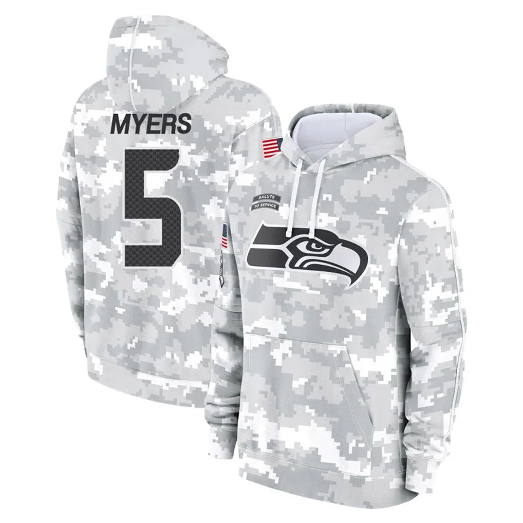 S.Seahawks #5 Jason Myers Player Arctic Camo Limited Salute to Service Pullover Hoodies Game PETTCS Stitched Jerseys