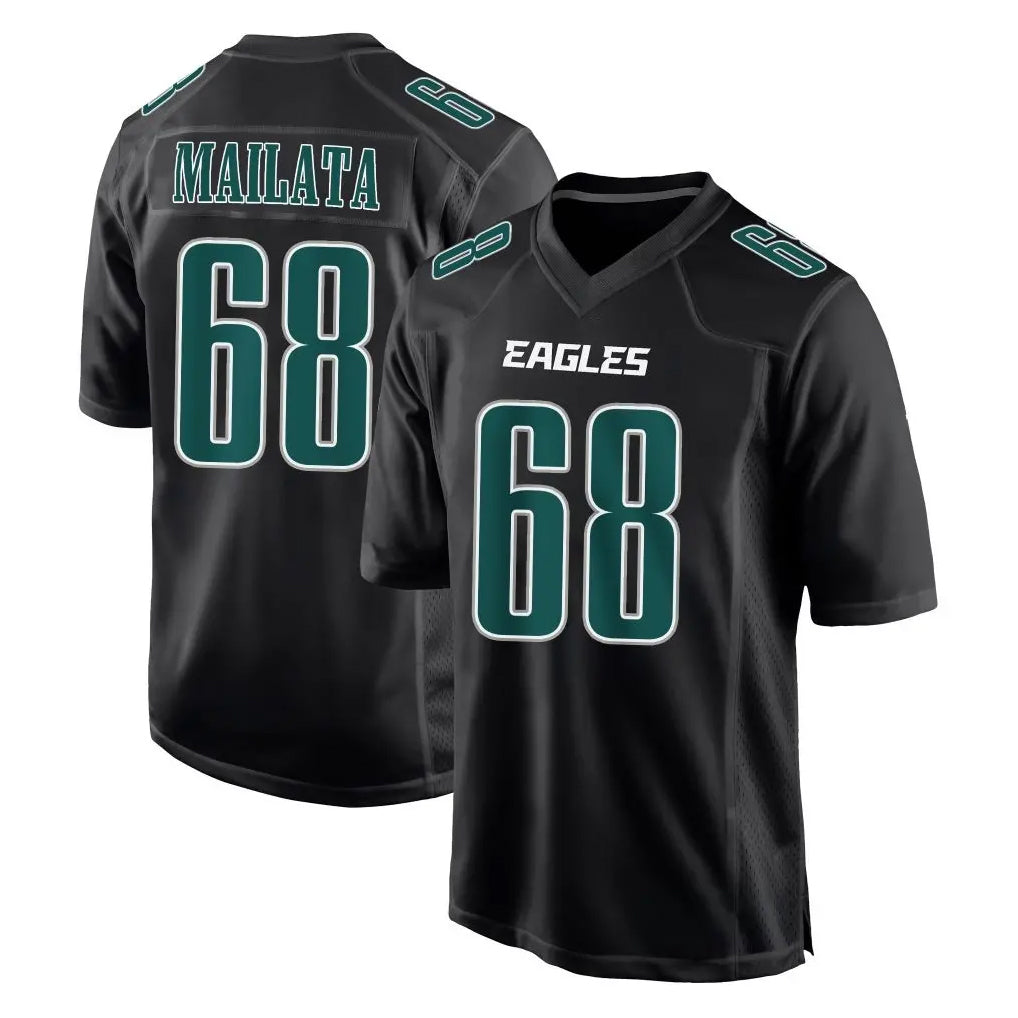 P.Eagles #68 Jordan Mailata Player Carbon Black Fashion Home Game PETTCS Stitched Jerseys