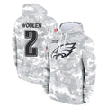 P.Eagles #2 Riq Woolen Player Arctic Camo Salute to Service Pullover Hoodies Limited Game PETTCS Stitched Jerseys