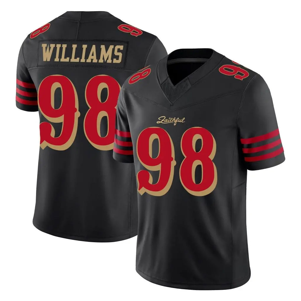 SF.49ers #98 Mykel Williams Player Black Limited Rivalries Collection Home Game PETTCS Stitched Jerseys