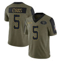 SF.49ers #5 Mike Evans Player Olive Salute To Service Limited Game PETTCS Stitched Jerseys