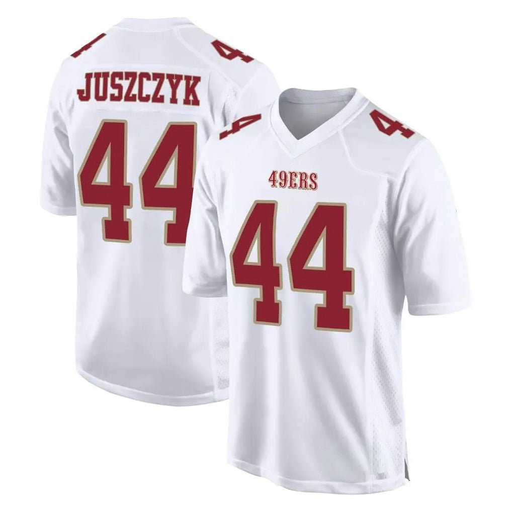 SF.49ers #44 Kyle Juszczyk Player White Fashion Home Game PETTCS Stitched Jerseys