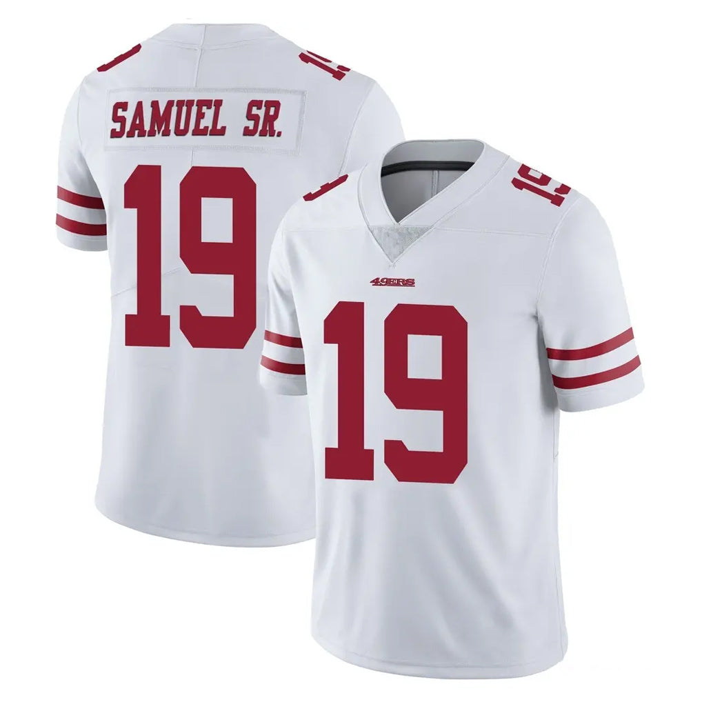 SF.49ers #19 Deebo Samuel Sr. Player White Limited Vapor Untouchable Home Game PETTCS Stitched Jerseys
