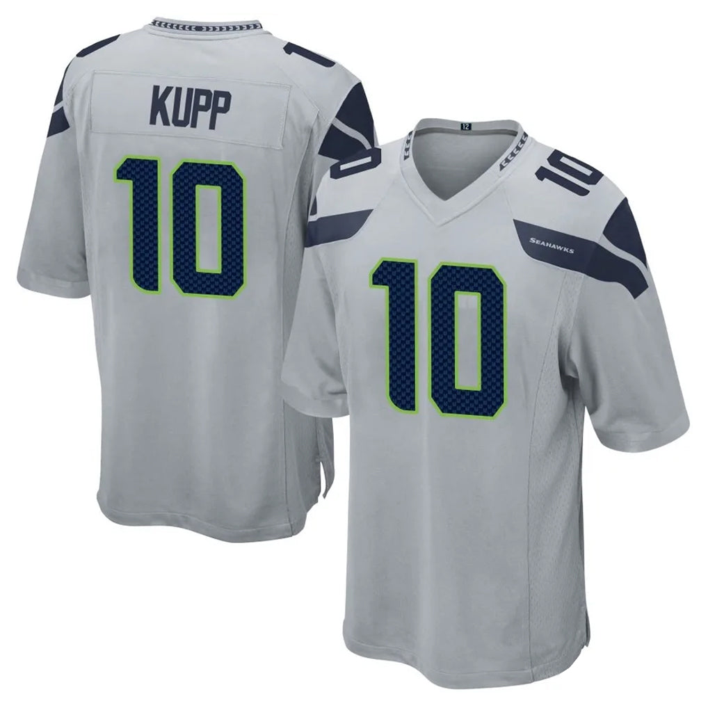S.Seahawks #10 Cooper Kupp Player Gray Home Game PETTCS Stitched Jerseys