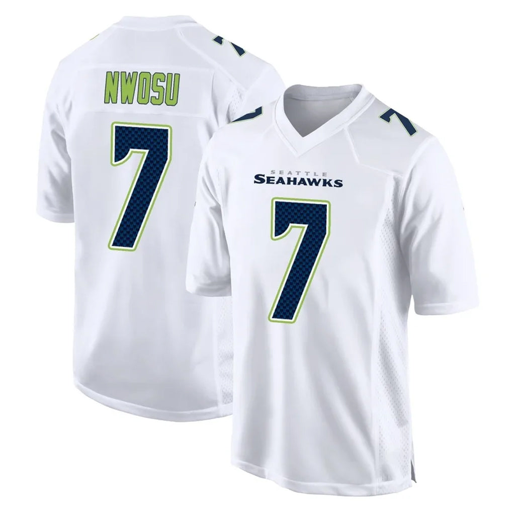 S.Seahawks #7 Uchenna Nwosu Player White Tundra Fashion Home Game PETTCS Stitched Jerseys