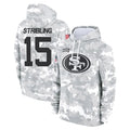 SF.49ers #15 De'Zhaun Stribling Player Arctic Camo Limited Salute to Service Pullover Hoodies Game PETTCS Stitched Jerseys