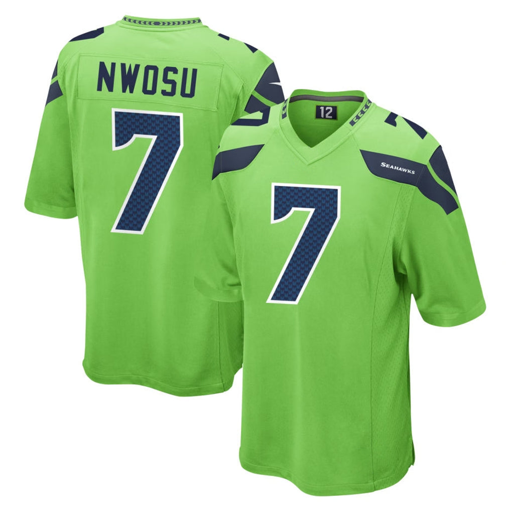 S.Seahawks #7 Uchenna Nwosu Player Green Home Game PETTCS Stitched Jerseys