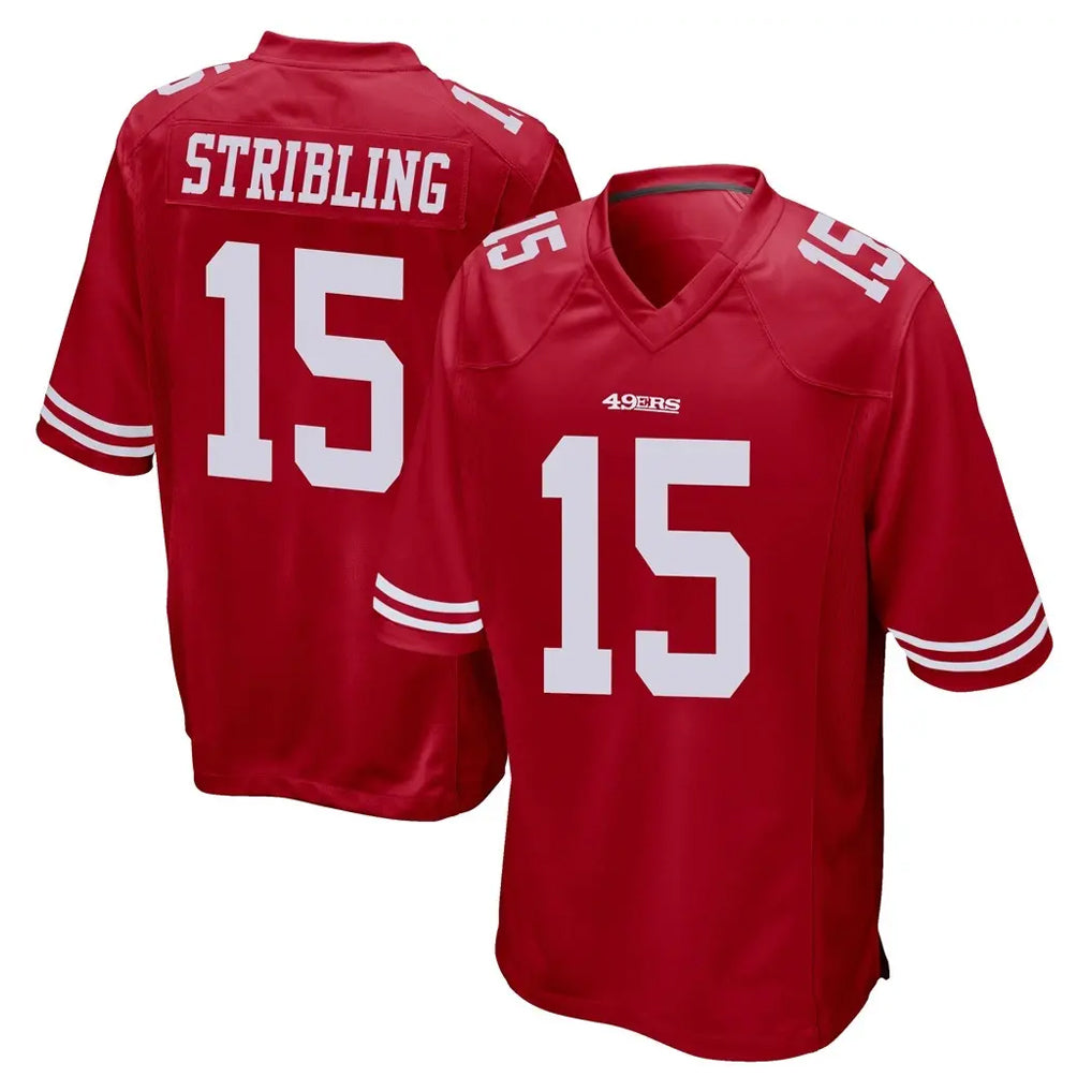 SF.49ers #15 De'Zhaun Stribling Player Red Home Game PETTCS Stitched Jerseys