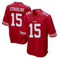 SF.49ers #15 De'Zhaun Stribling Player Red Home Game PETTCS Stitched Jerseys