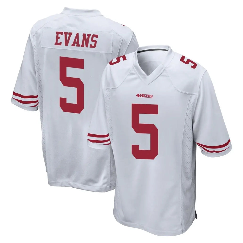 SF.49ers #5 Mike Evans Player White Home Game PETTCS Stitched Jerseys