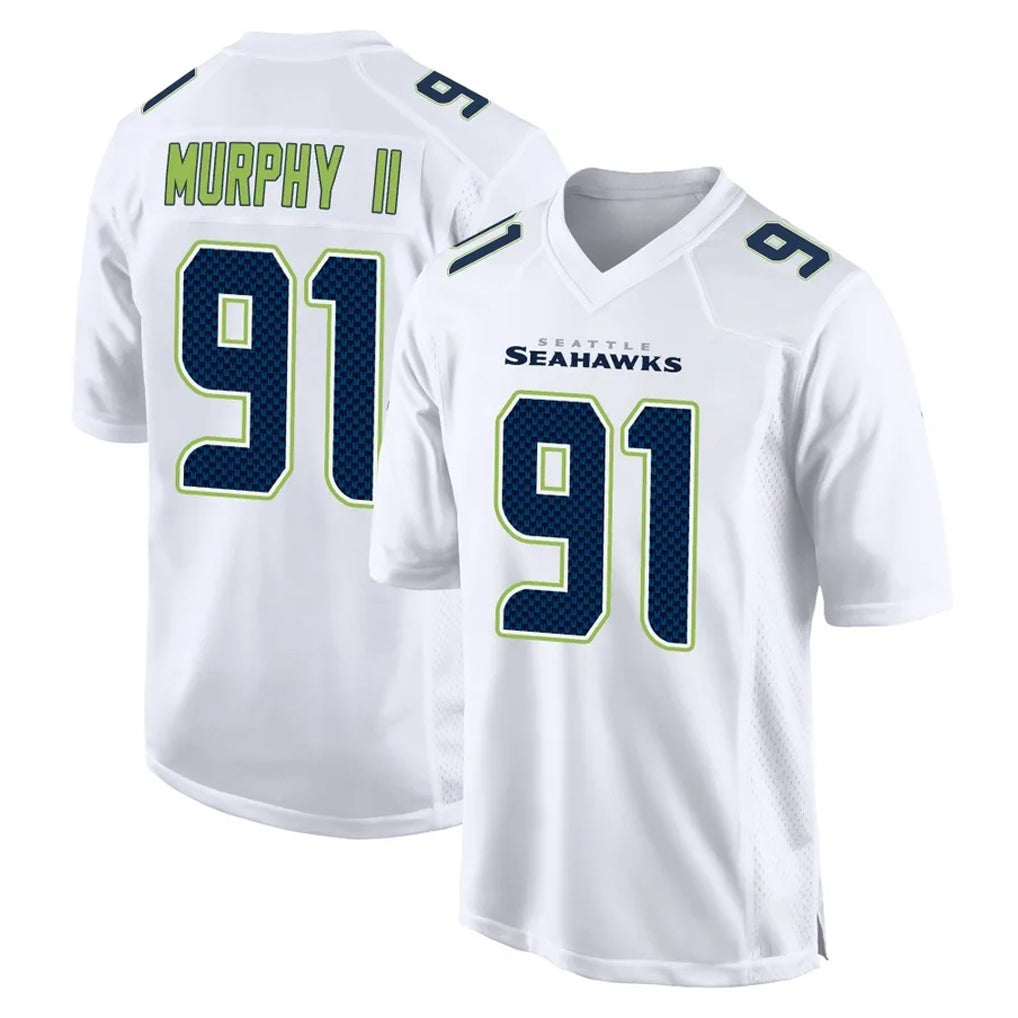 S.Seahawks #91 Byron Murphy II Player White Tundra Fashion Home Game PETTCS Stitched Jerseys