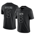 S.Seahawks #5 Jason Myers Player Black Limited Reflective Home Game PETTCS Stitched Jerseys