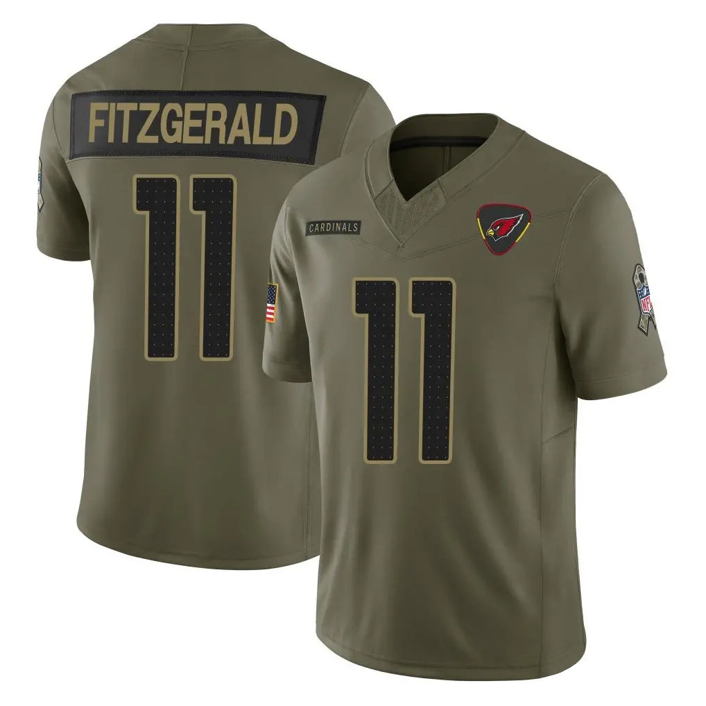 A.Cardinals #11 Larry Fitzgerald Player Olive Salute To Service Limited Home Game PETTCS Stitched Jerseys