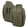 P.Steelers #51 Nick Herbig Player Olive Salute to Service Pullover Hoodies Limited PETTCS Stitched Jerseys