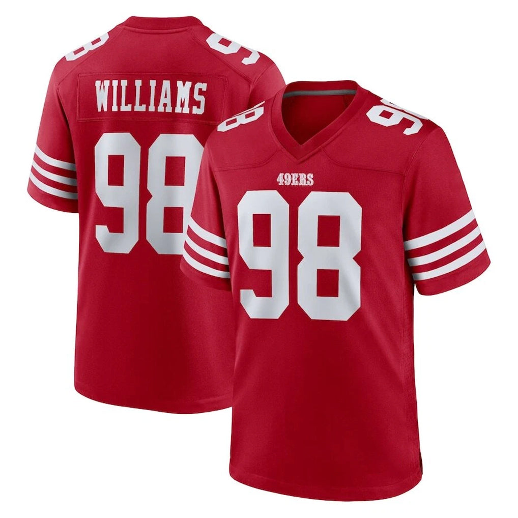 SF.49ers #98 Mykel Williams Player Red Game Home PETTCS Stitched Jerseys