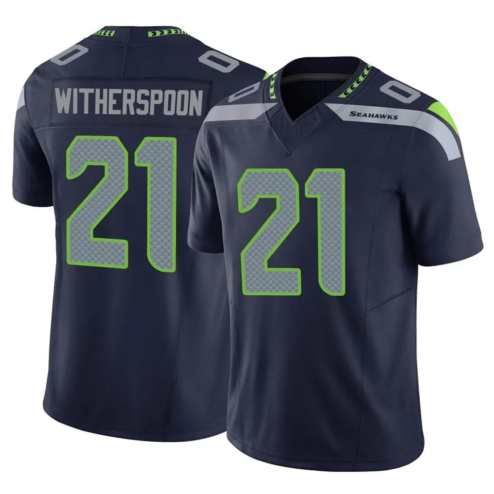 S.Seahawks #21 Devon Witherspoon Player Navy Limited Vapor F.U.S.E. Home Game PETTCS Stitched Jerseys