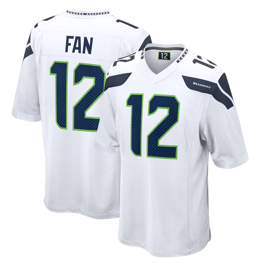 S.Seahawks #12 12th Fan Player White Home Game PETTCS Stitched Jerseys