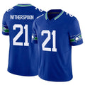 S.Seahawks #21 Devon Witherspoon Player Royal Limited Throwback Vapor F.U.S.E. Home Game PETTCS Stitched Jerseys