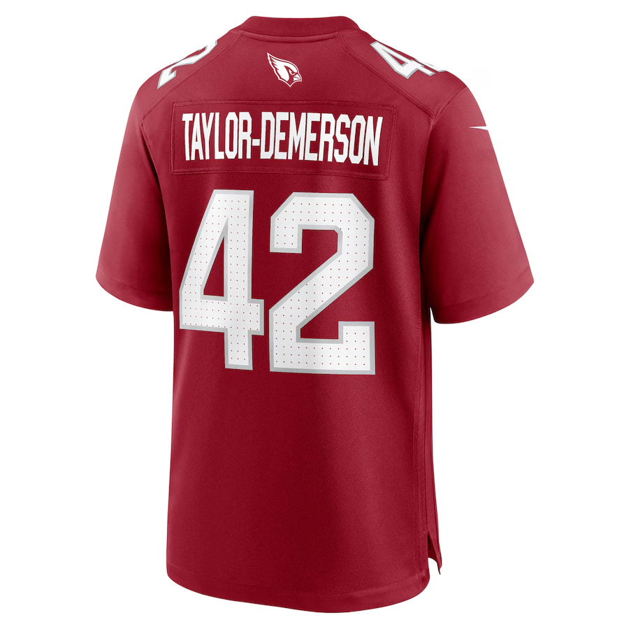 A.Cardinals #42 Dadrion Taylor-Demerson Player Cardinal Home Game PETTCS Stitched Jerseys