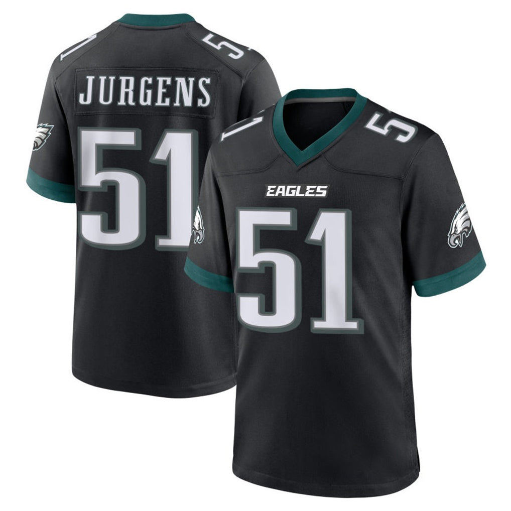 P.Eagles #51 Cam Jurgens Player Black Game Home PETTCS Stitched Jerseys