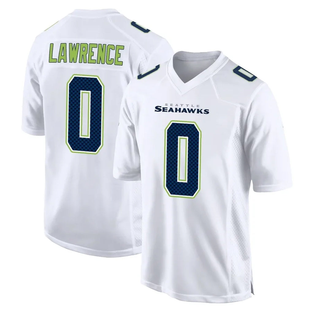 S.Seahawks #0 DeMarcus Lawrence Player White Tundra Fashion Home Game PETTCS Stitched Jerseys