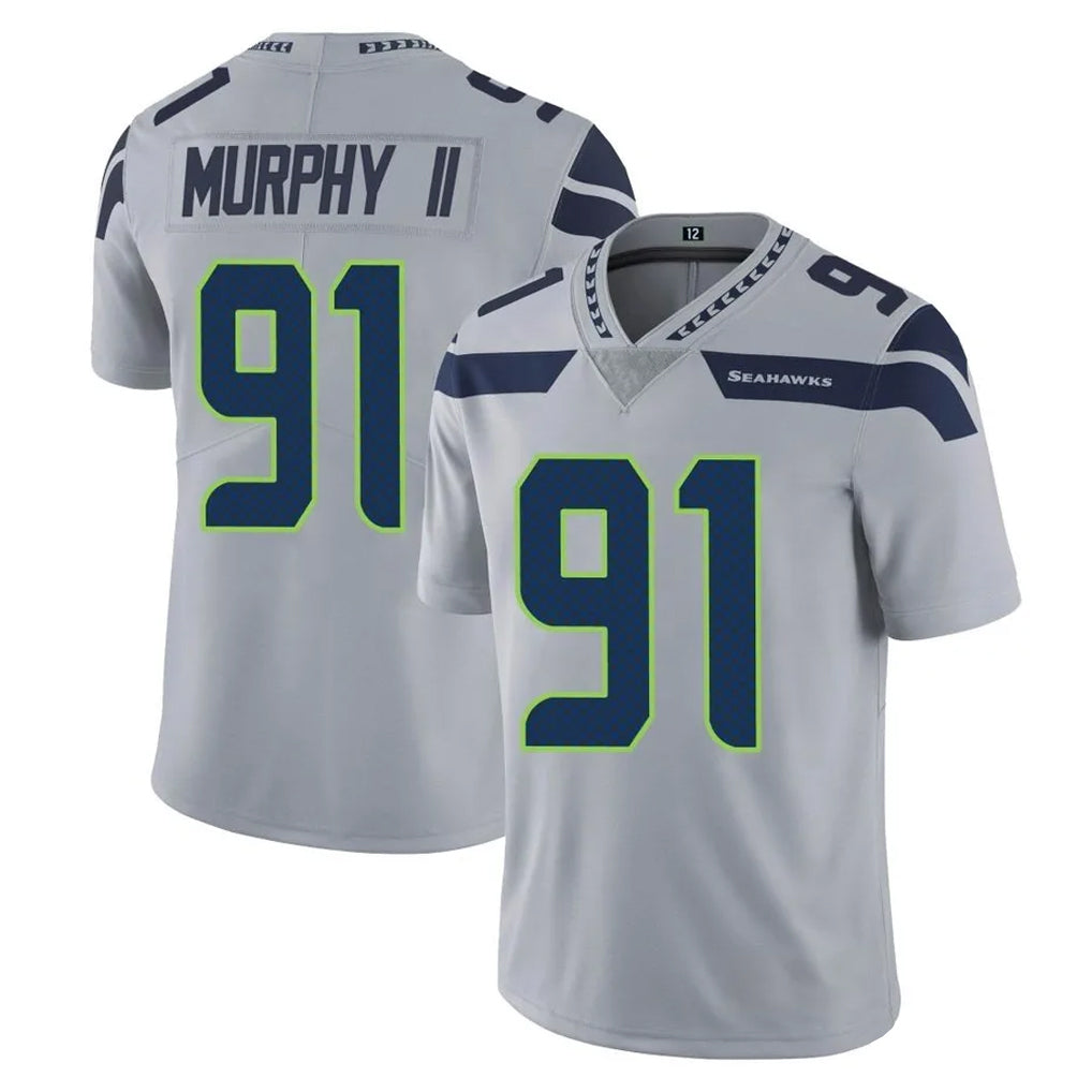 S.Seahawks #91 Byron Murphy II Player Gray Limited Vapor Untouchable Home Game PETTCS Stitched Jerseys