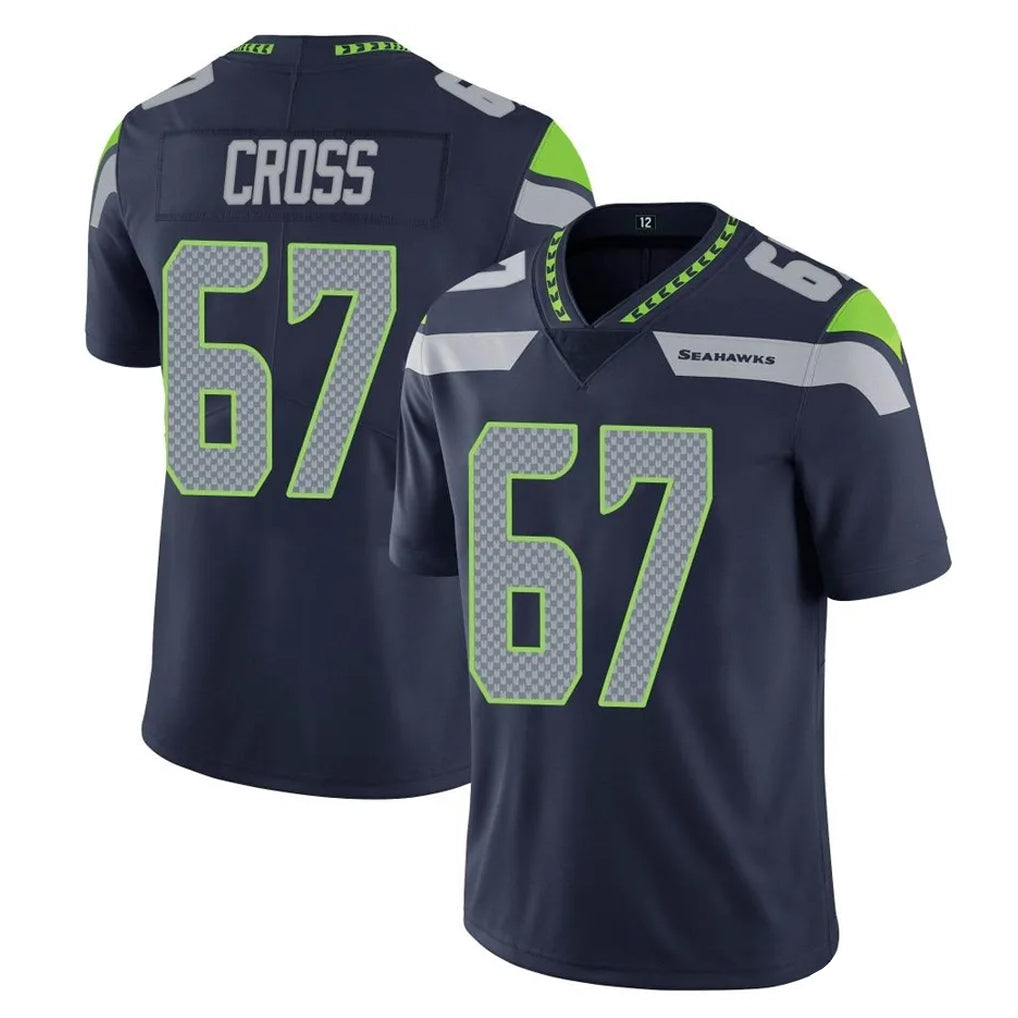 S.Seahawks #67 Charles Cross Player Navy Limited Vapor Untouchable Home Game PETTCS Stitched Jerseys