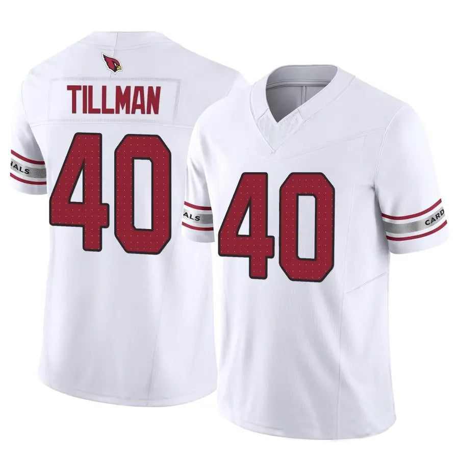 A.Cardinals #40 Pat Tillman Player White Game Road PETTCS Stitched Jerseys