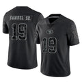 SF.49ers #19 Deebo Samuel Sr. Player Black Limited Reflective Home Game PETTCS Stitched Jerseys