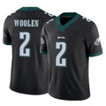 P.Eagles #2 Riq Woolen Player Black Limited Vapor F.U.S.E. Home Game PETTCS Stitched Jerseys