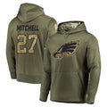P.Eagles #27 Quinyon Mitchell Player Olive Salute to Service Pullover Hoodies Home Game PETTCS Stitched Jerseys