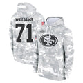 SF.49ers #71 Trent Williams Player Arctic Camo Limited Salute to Service Pullover Hoodies Game PETTCS Stitched Jerseys