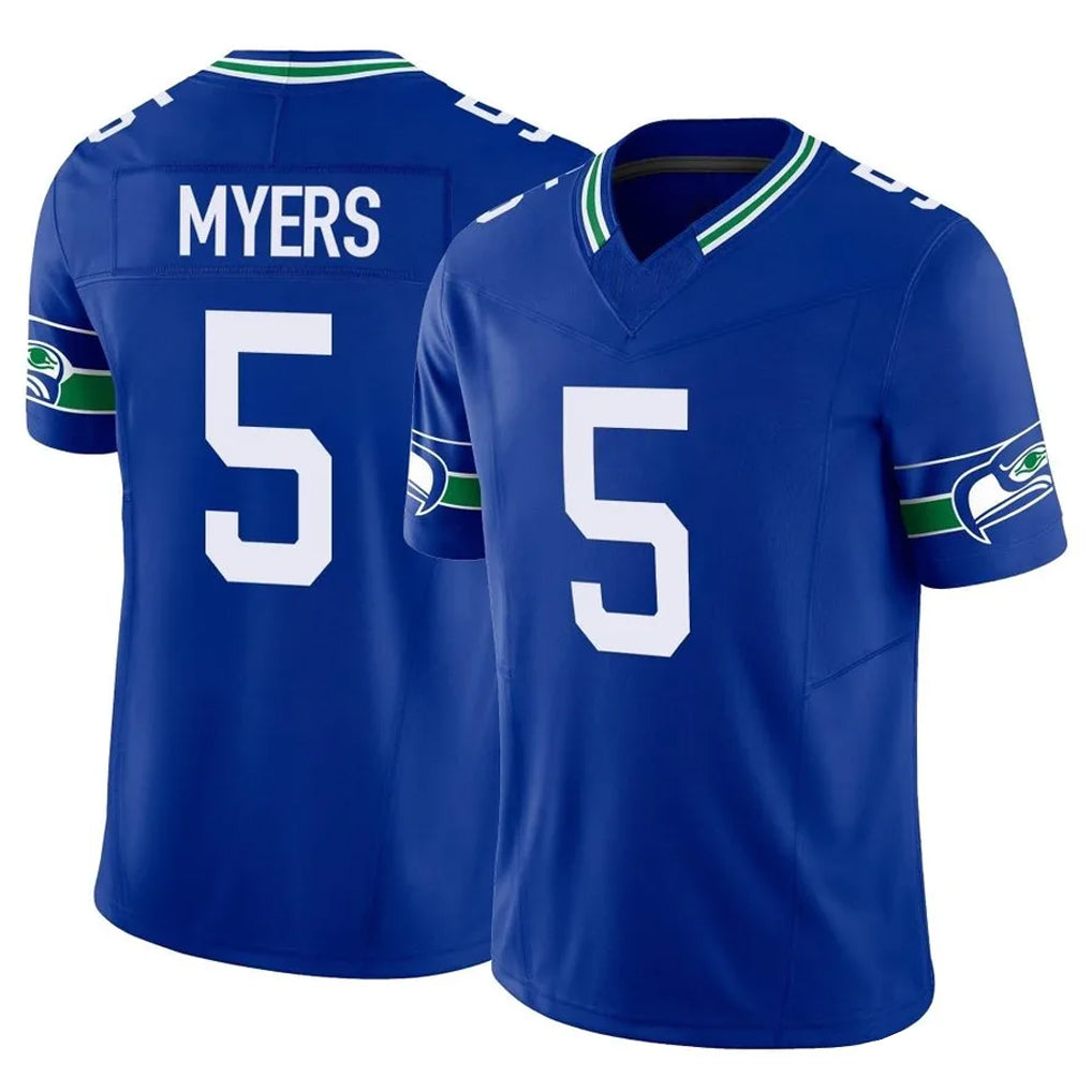 S.Seahawks #5 Jason Myers Player Royal Limited Throwback Vapor F.U.S.E. Home Game PETTCS Stitched Jerseys