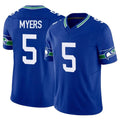 S.Seahawks #5 Jason Myers Player Royal Limited Throwback Vapor F.U.S.E. Home Game PETTCS Stitched Jerseys
