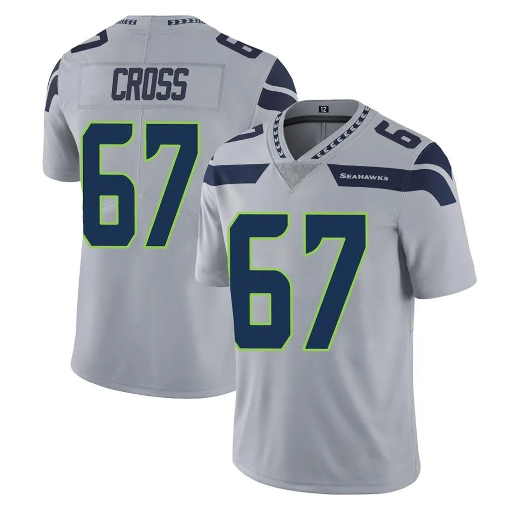 S.Seahawks #67 Charles Cross Player Gray Limited Vapor Untouchable Home Game Ddoa Stitched Jerseys