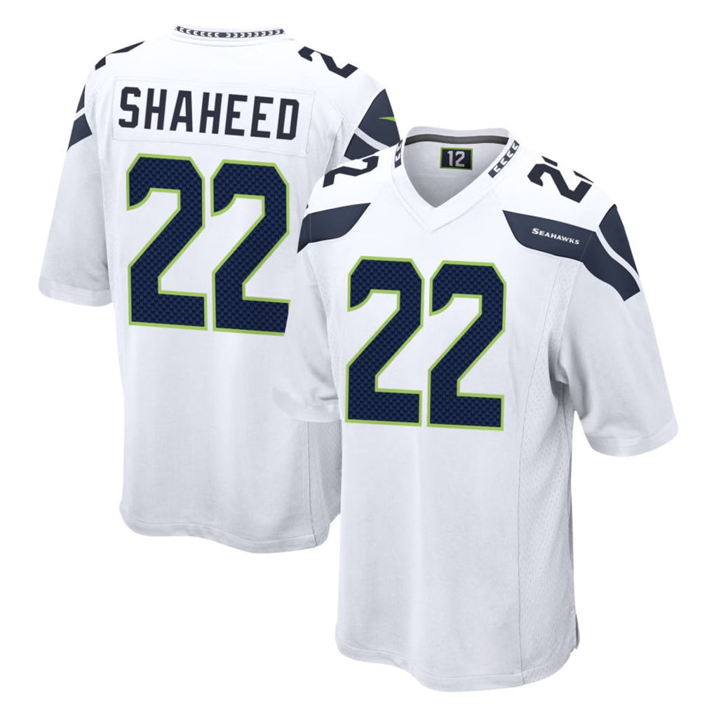 S.Seahawks #22 Rashid Shaheed Player White Home Game PETTCS Stitched Jerseys
