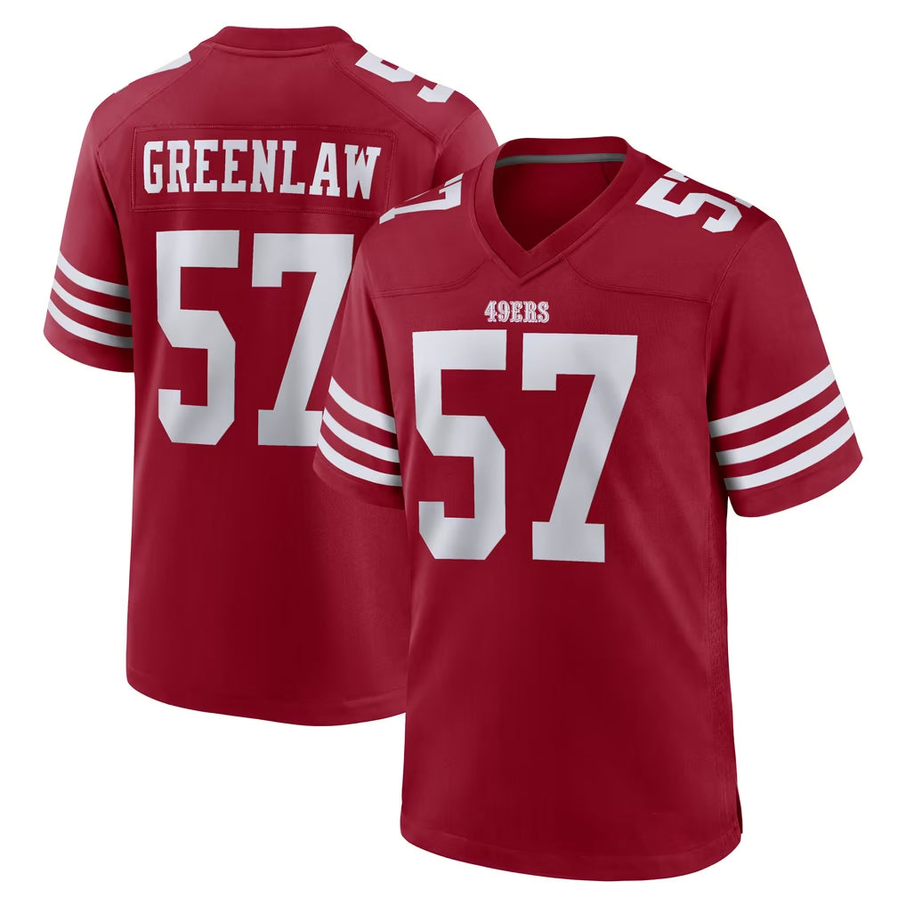 SF.49ers #57 Dre Greenlaw Player Red Game Home PETTCS Stitched Jerseys