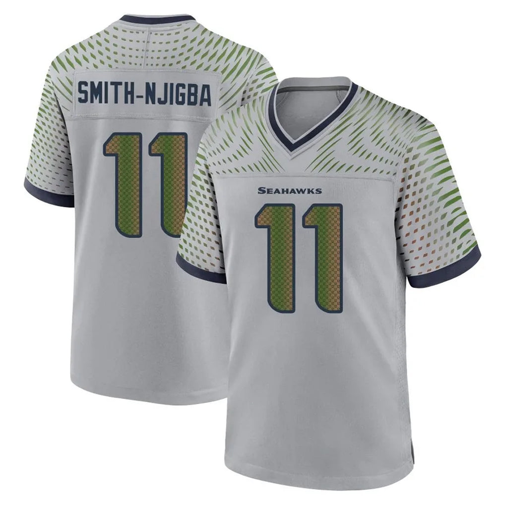 S.Seahawks #11 Jaxon Smith-Njigba Player Grey 2025 Rivalries Collection Home Game PETTCS Stitched Jerseys