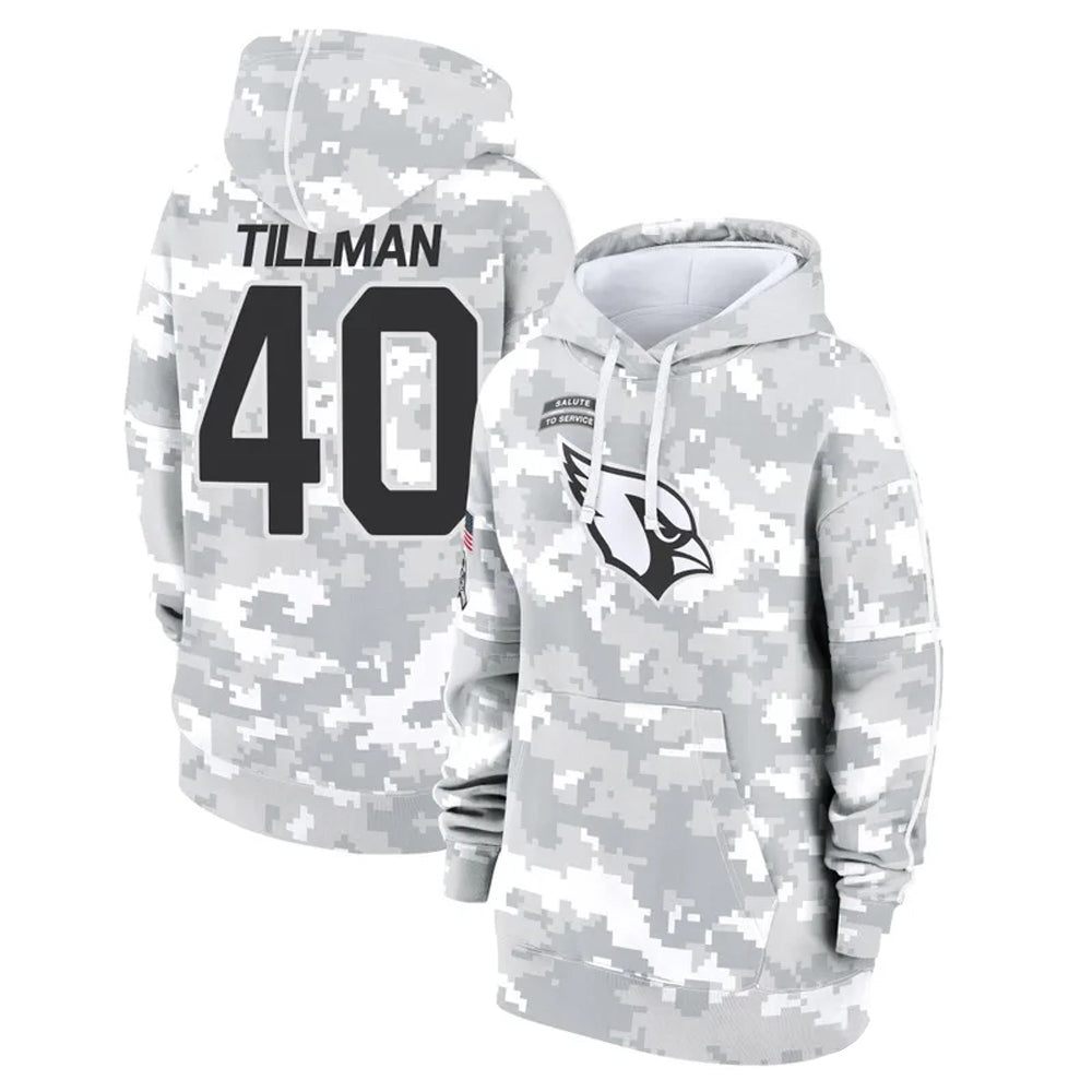 A.Cardinals #40 Pat Tillman Player Arctic Camo Salute to Service Limited Hoodie PETTCS Stitched Jerseys