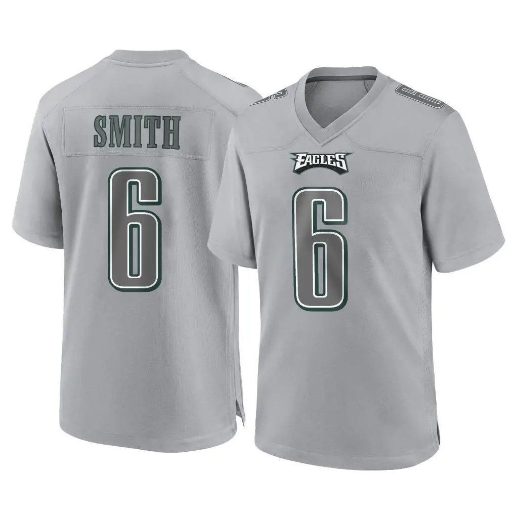 P.Eagles #6 DeVonta Smith Player Gray Atmosphere Fashion Home Game PETTCS Stitched Jerseys