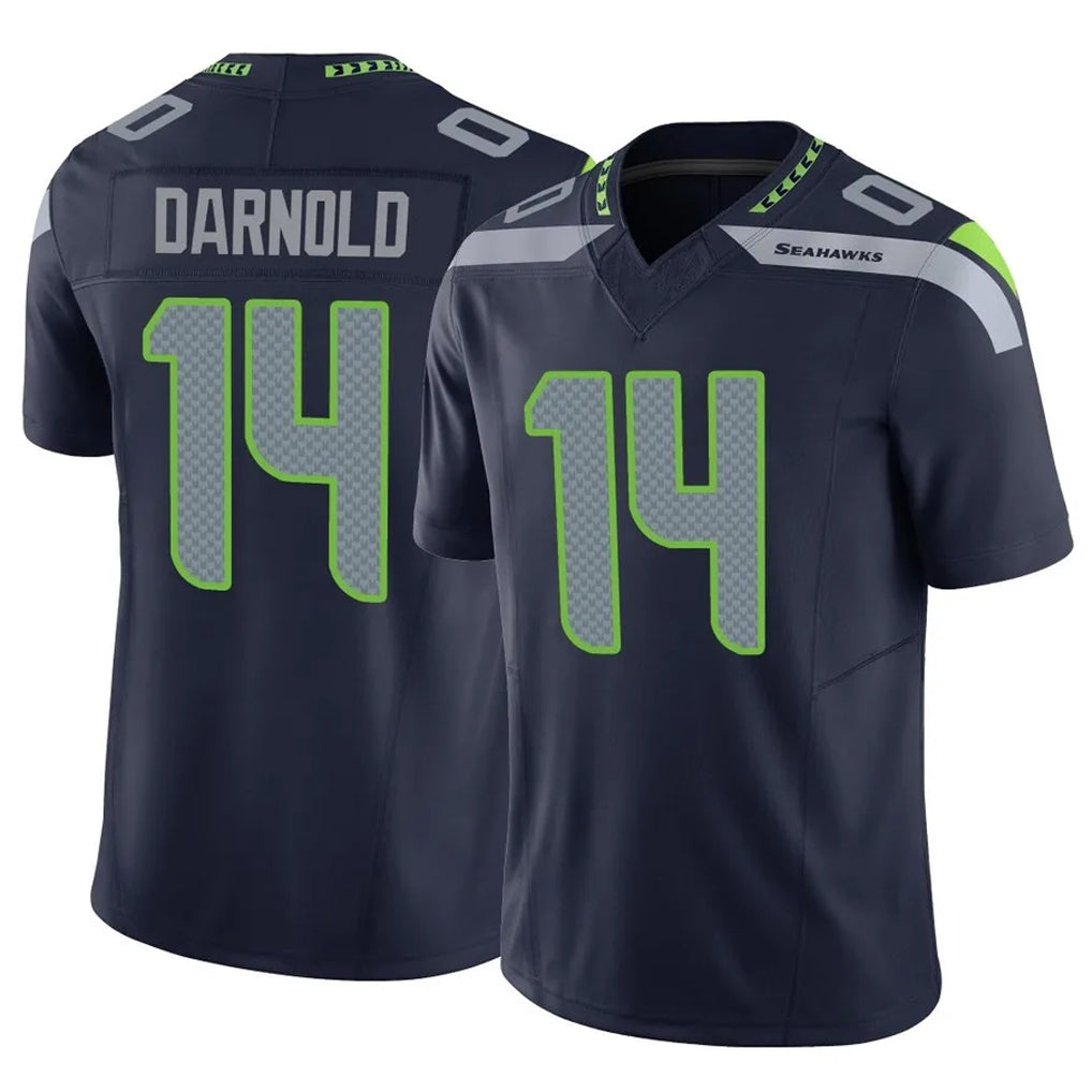 S.Seahawks #14 Sam Darnold Player Navy Limited Vapor F.U.S.E. Home Game PETTCS Stitched Jerseys
