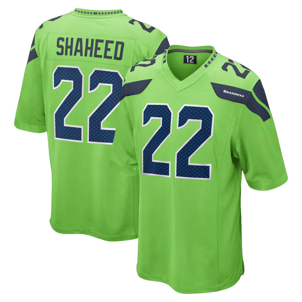 S.Seahawks #22 Rashid Shaheed Player Green Home Game PETTCS Stitched Jerseys