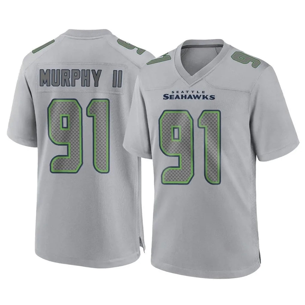 S.Seahawks #91 Byron Murphy II Player Gray Atmosphere Fashion Home Game PETTCS Stitched Jerseys