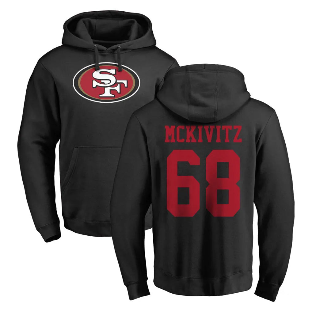 SF.49ers #68 Colton McKivitz Player Black LOGO Pullover Hoodies Home Game PETTCS Stitched Jerseys